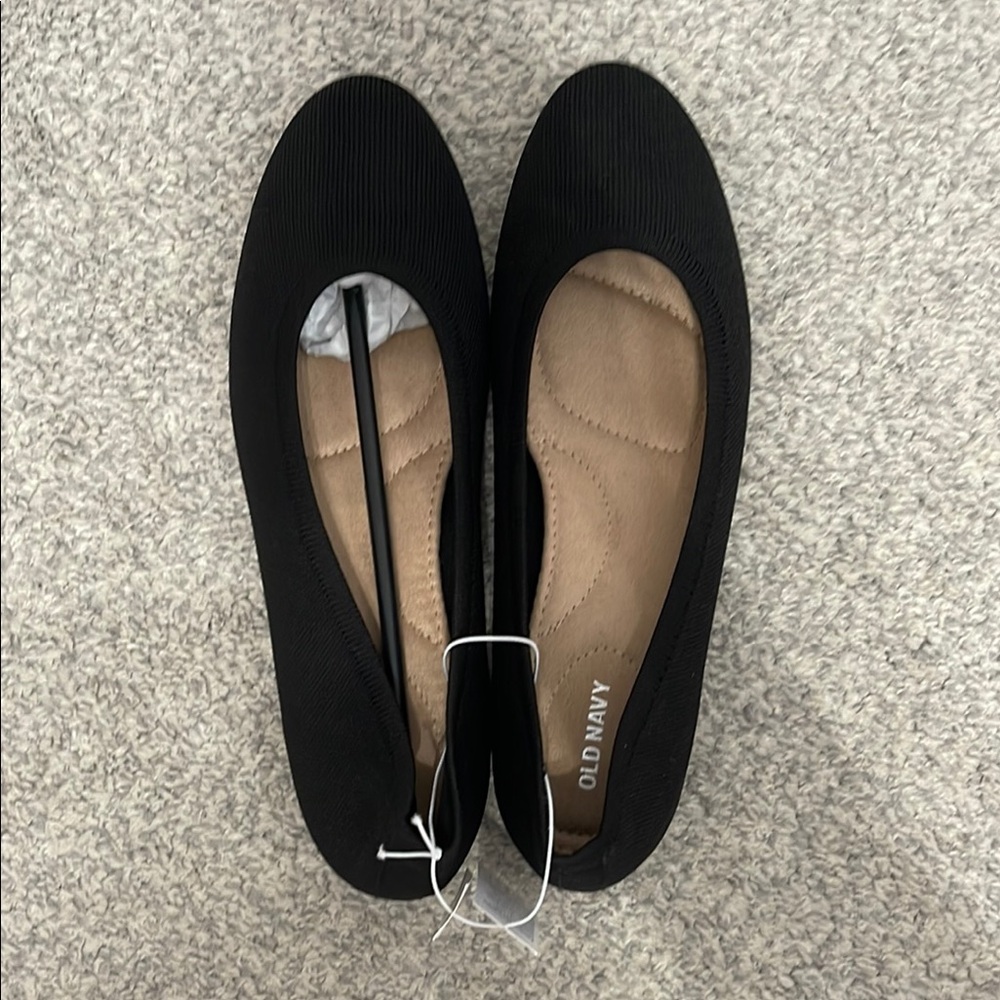 Old Navy Black Suede-Like Ballet Flats